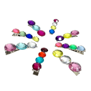 Rhinestone Hair Clips Rainbow