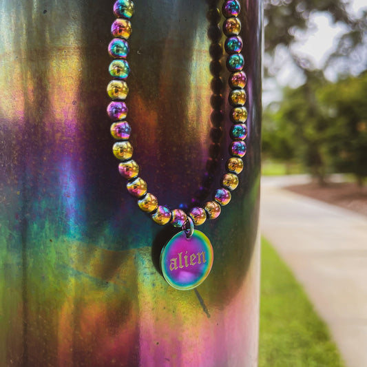 Rainbow Alien Necklace