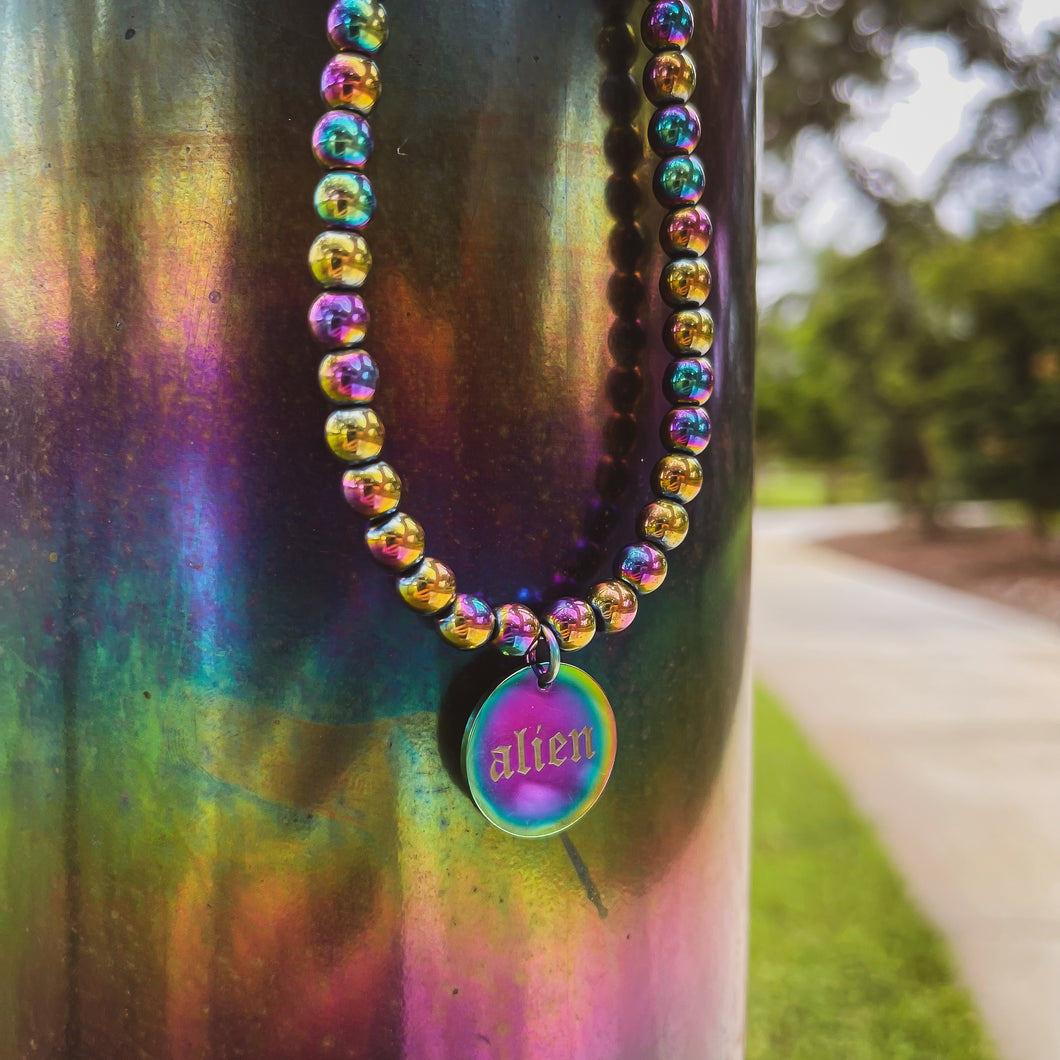 Rainbow Alien Necklace